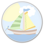 Name Doodles - Personalized Melamine Plates (Lil' Boat) (GETN-P5)